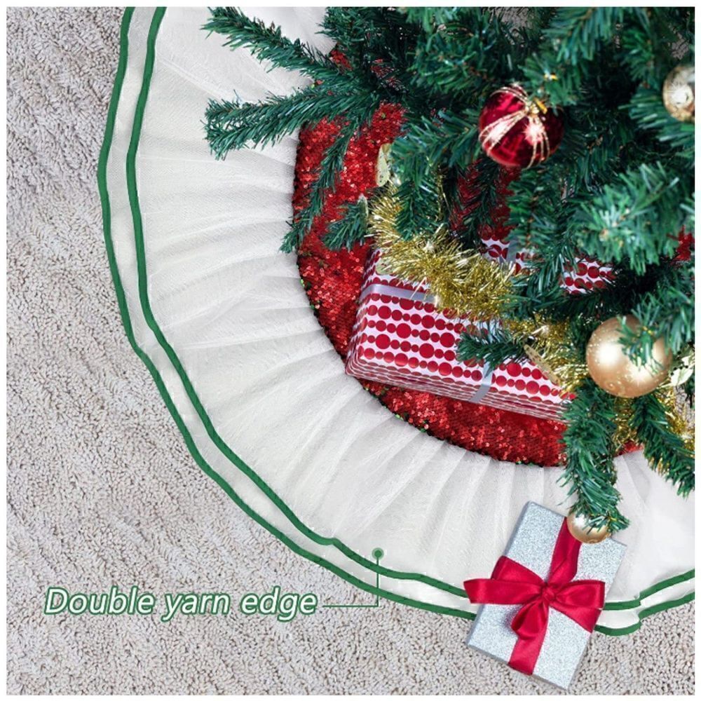 Color Changing Glitter Sequined Tree Skirt. 40". NIP - Picture 3 of 6
